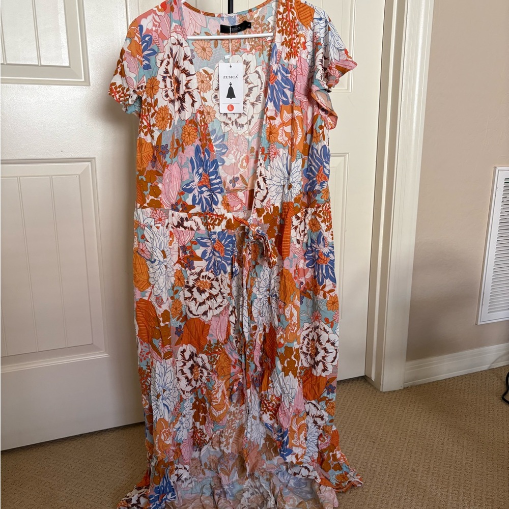 ZESICA Women's Summer Bohemian Floral Dress